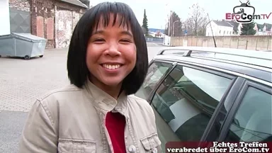 Em gái Đức-Á xinh nóng hàng xóm bị rủ rê trên phố để thử vai cực khoái