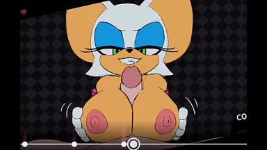 Trò chơi tình dục với Rouge the Bat, bắn trong và dương vật khổng lồ