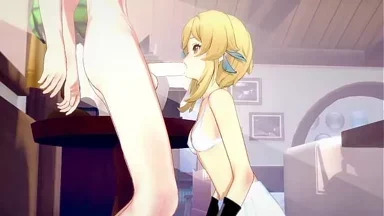 Genshin Impact Hentai: Lumine blowjob và bị đập mạnh bởi Razor - Phim sex manga anime Nhật Bản châu Á
