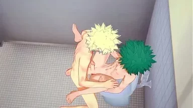 My Hero Academia Yaoi - Midoriya bị Bakugou đéo mạnh với creampie đầy lỗ đít - Phim sex đồng tính Nhật Bản châu Á manga anime game